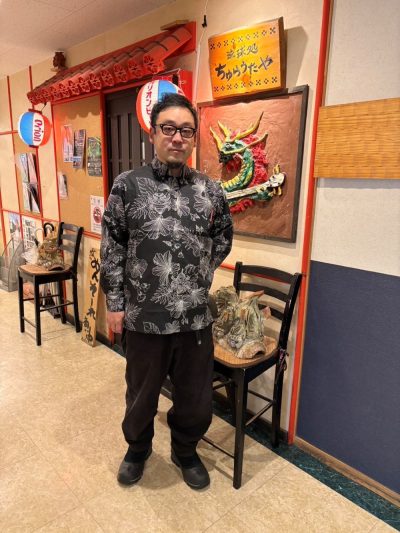 北海道より長袖かりゆしウェアを着こなして頂きました♪