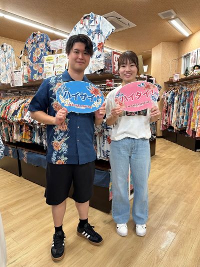 食事会のドレスコーデでマンゴハウスのかりゆしウェアを選んでいただきました！