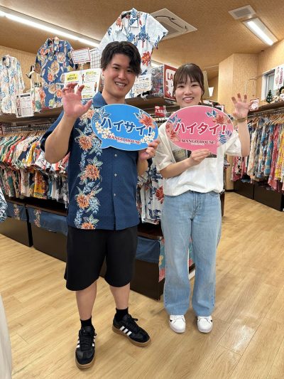食事会のドレスコーデでマンゴハウスのかりゆしウェアを選んでいただきました!