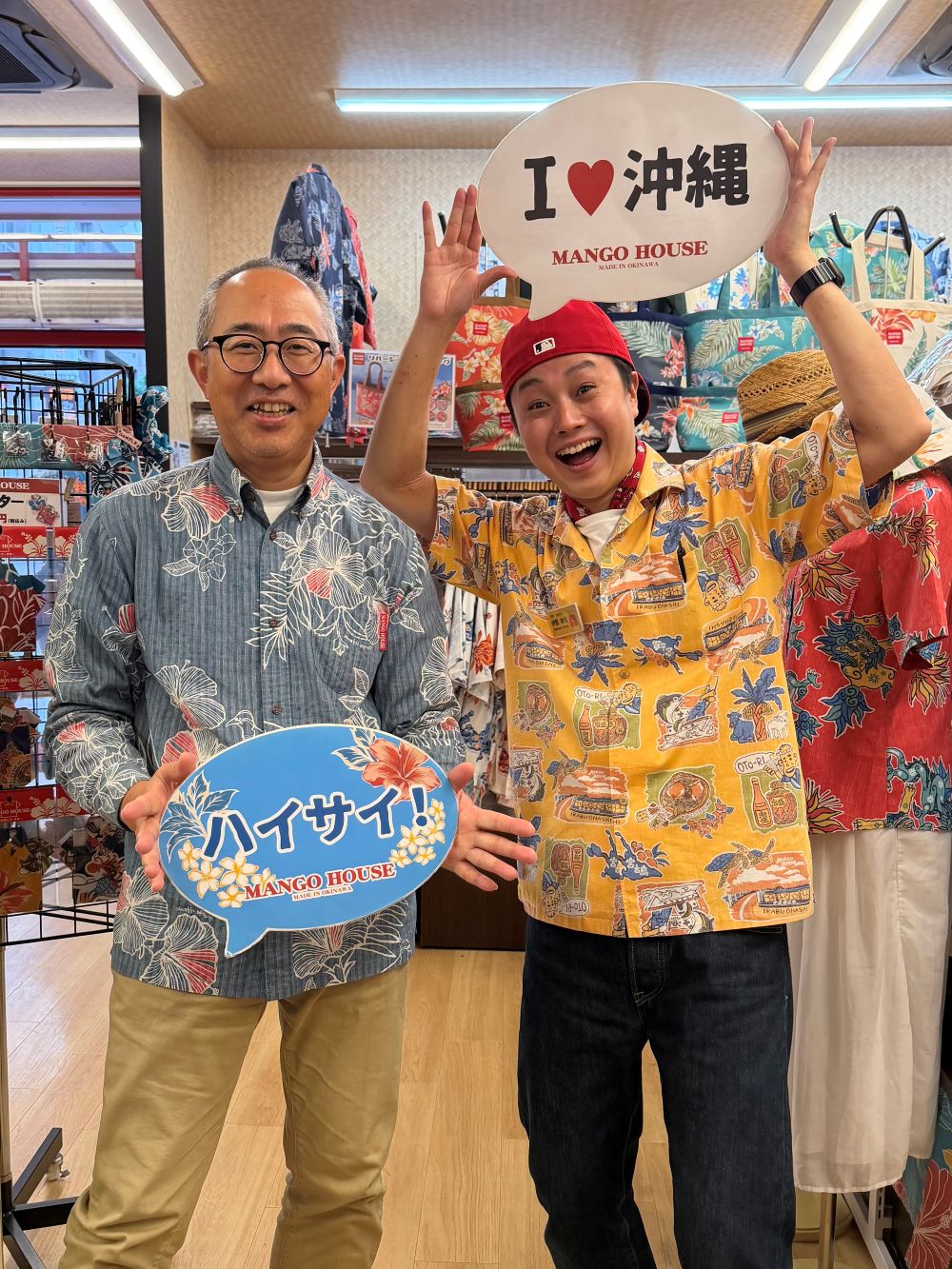 プロ野球キャンプ観戦で来沖された常連さま⚾️ お気に入りのかりゆしウェアを着用されてのご来店♪
