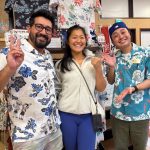 マンゴハウスコラボデザインかりゆしウェアを着てデザイナーと記念撮影♪