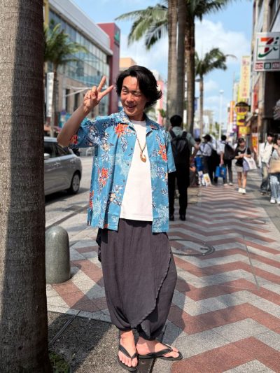 かりゆしウェア羽織スタイルで夏らしさ全開なお客様♪