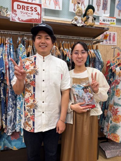 マンゴハウス常連様かりゆしワンピースを選んでいただきました♪