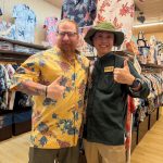 コラボかりゆしウェアを着用して記念撮影♪