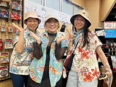 台湾からマンゴハウスのかりゆしウェアを着て遊びに来ました