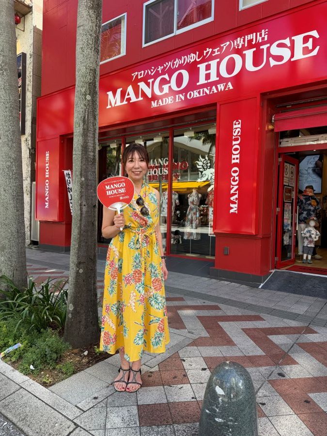 マンゴハウスのかりゆしワンピースを着こなしてくださいました♪