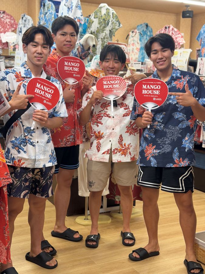 マンゴハウス１番人気なシーサー柄のお揃いでバスケの試合も頑張ります♪
