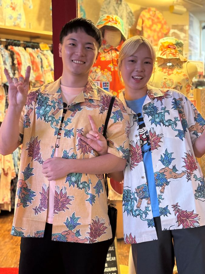 【旅行でお越しのお客様！お揃いのかりゆしウェアでペアルック😆】
