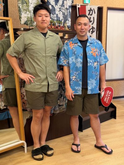 マンゴハウスのかりゆしウェアに早速着替えて沖縄満喫です♪